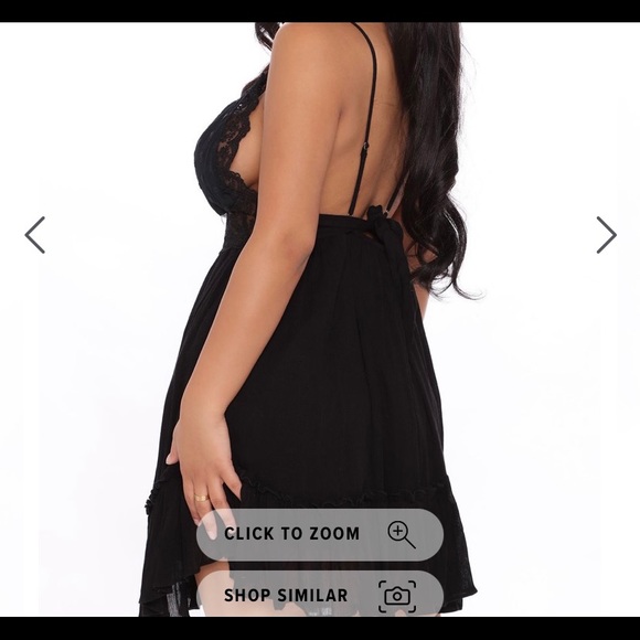 Black babydoll mini dress - Picture 3 of 3